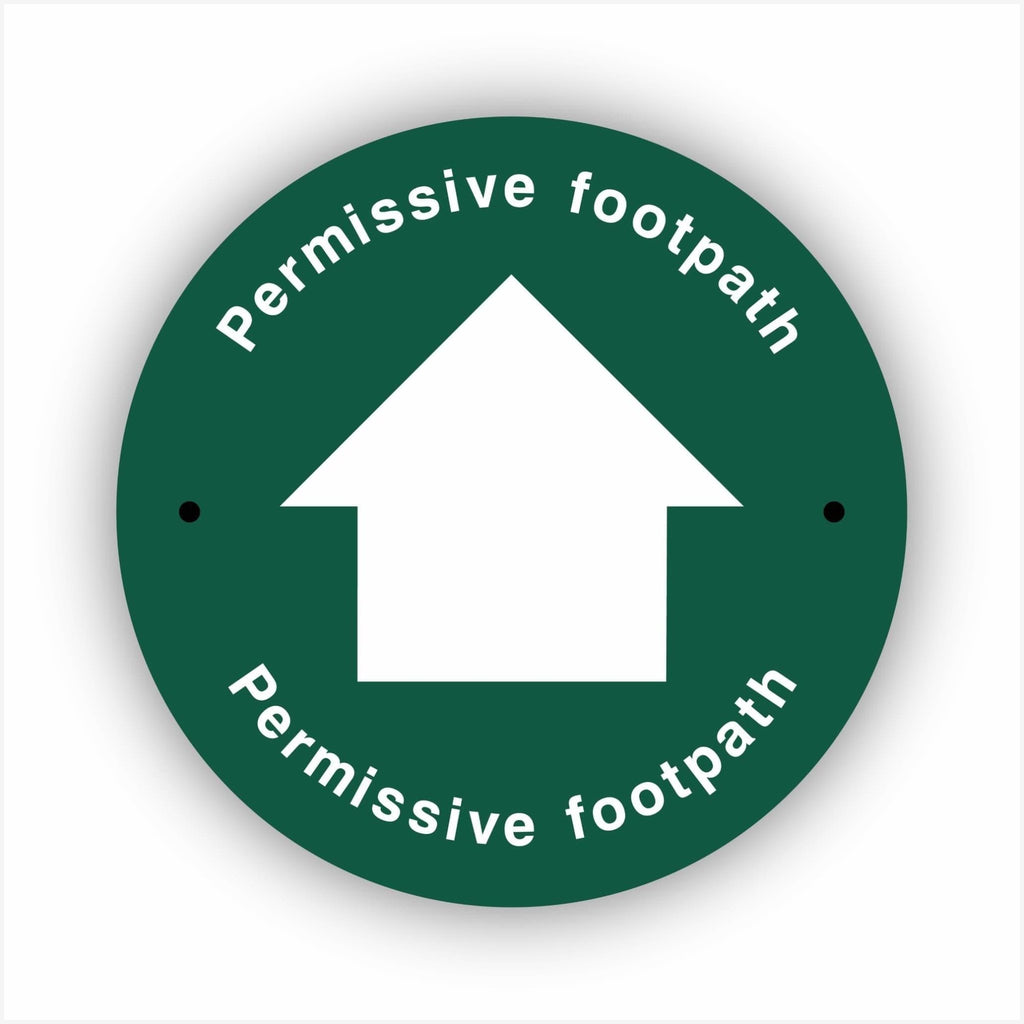 Permissive Footpath White Arrow Waymarker sign - The Sign Shed