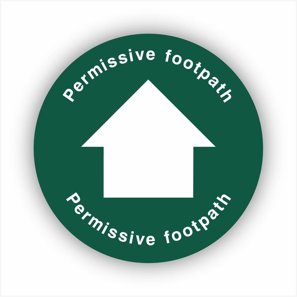 Permissive Footpath White Arrow Waymarker sign - The Sign Shed