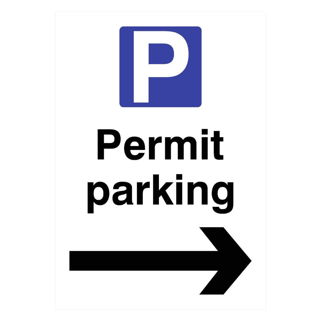 Permit Parking Right Arrow P Sign - The Sign Shed
