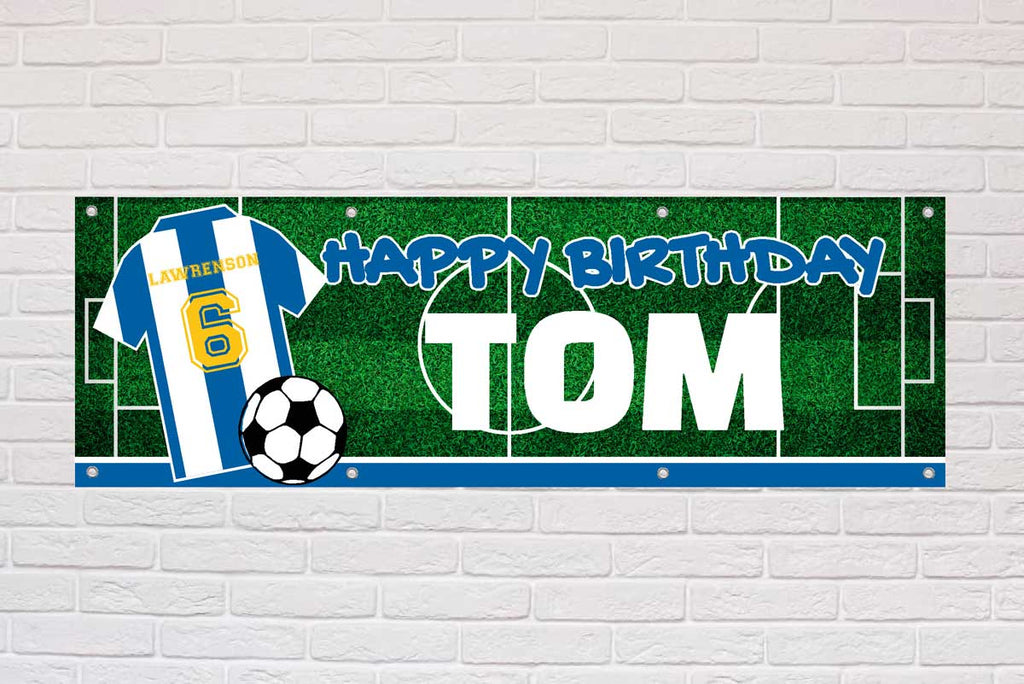 Personalised Birthday Banner | Blue and White Albion - The Sign Shed