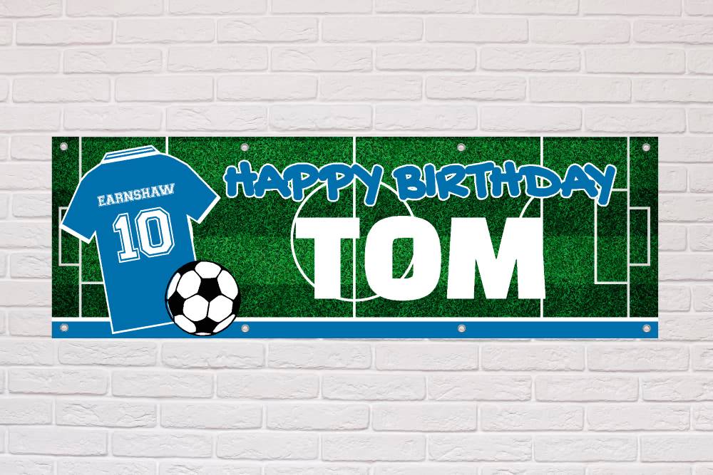 Personalised Birthday Banner | Blue and White Wales - The Sign Shed
