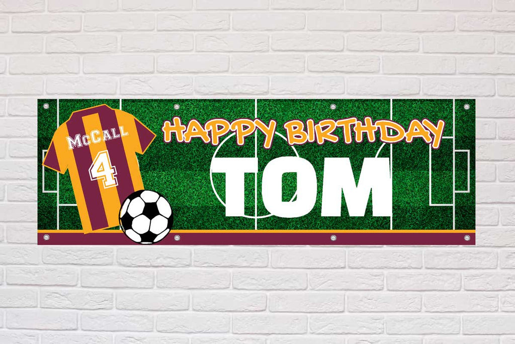 Personalised Birthday Banner | Claret and Amber City - The Sign Shed