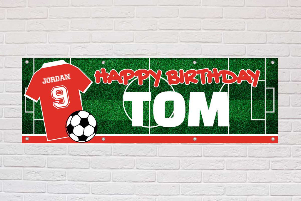 Personalised Birthday Banner | Red and White City - The Sign Shed