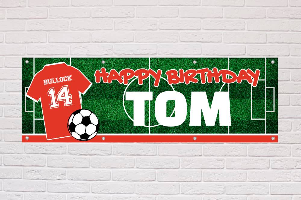 Personalised Birthday Banner | Red and White Yorkshire - The Sign Shed