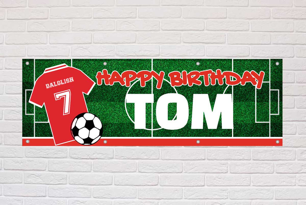 Personalised Birthday Banner | Red With White Collar - The Sign Shed