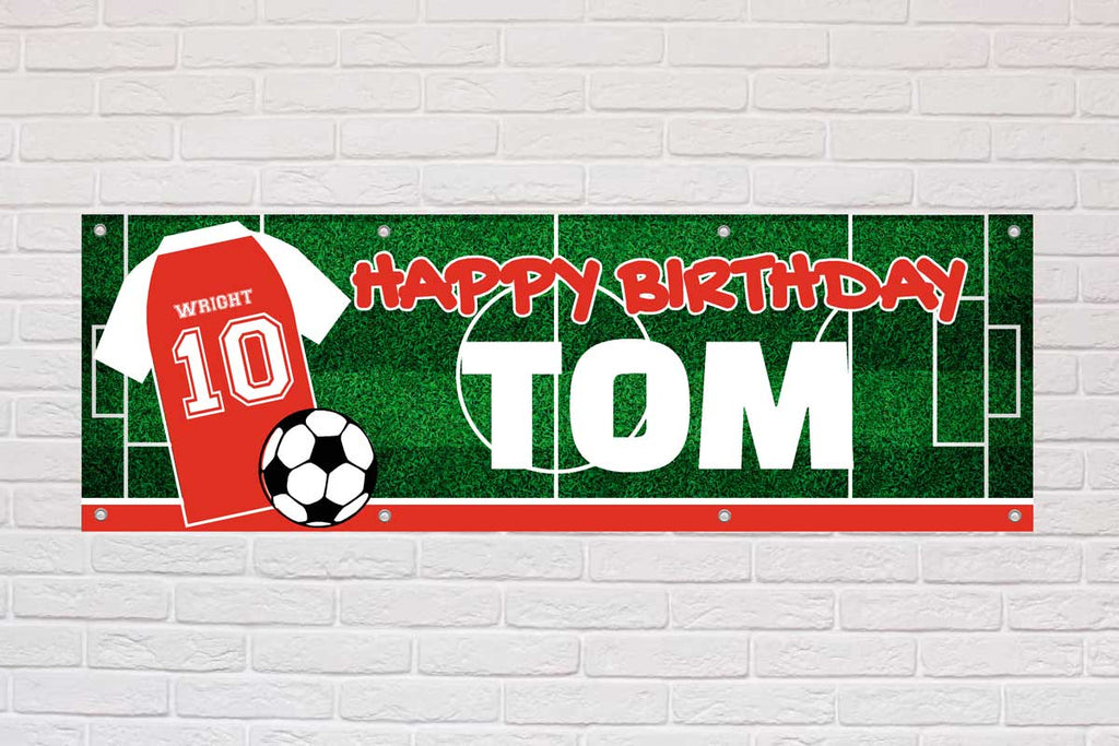 Personalised Birthday Banner | Red with White London - The Sign Shed