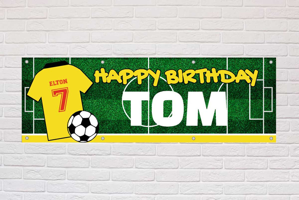 Personalised Birthday Banner | Yellow and Black London - The Sign Shed