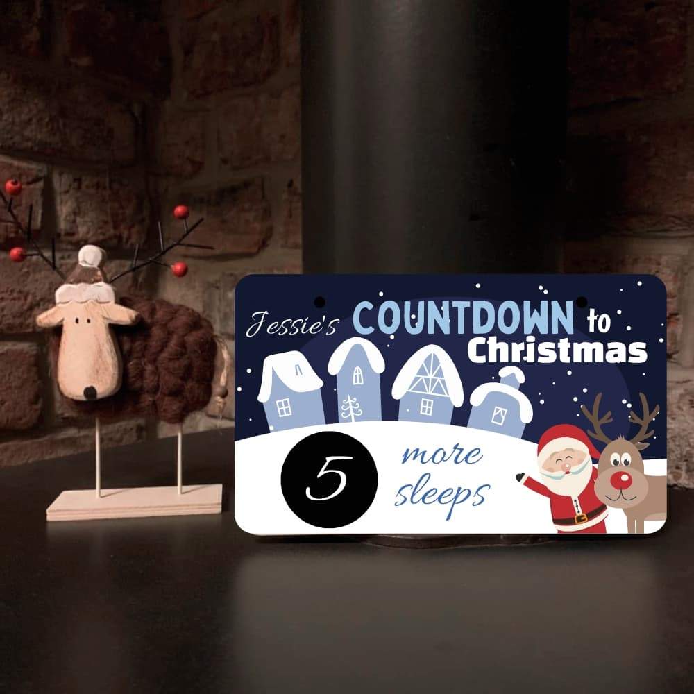 Personalised Countdown to Christmas in Sleeps Sign - The Sign Shed