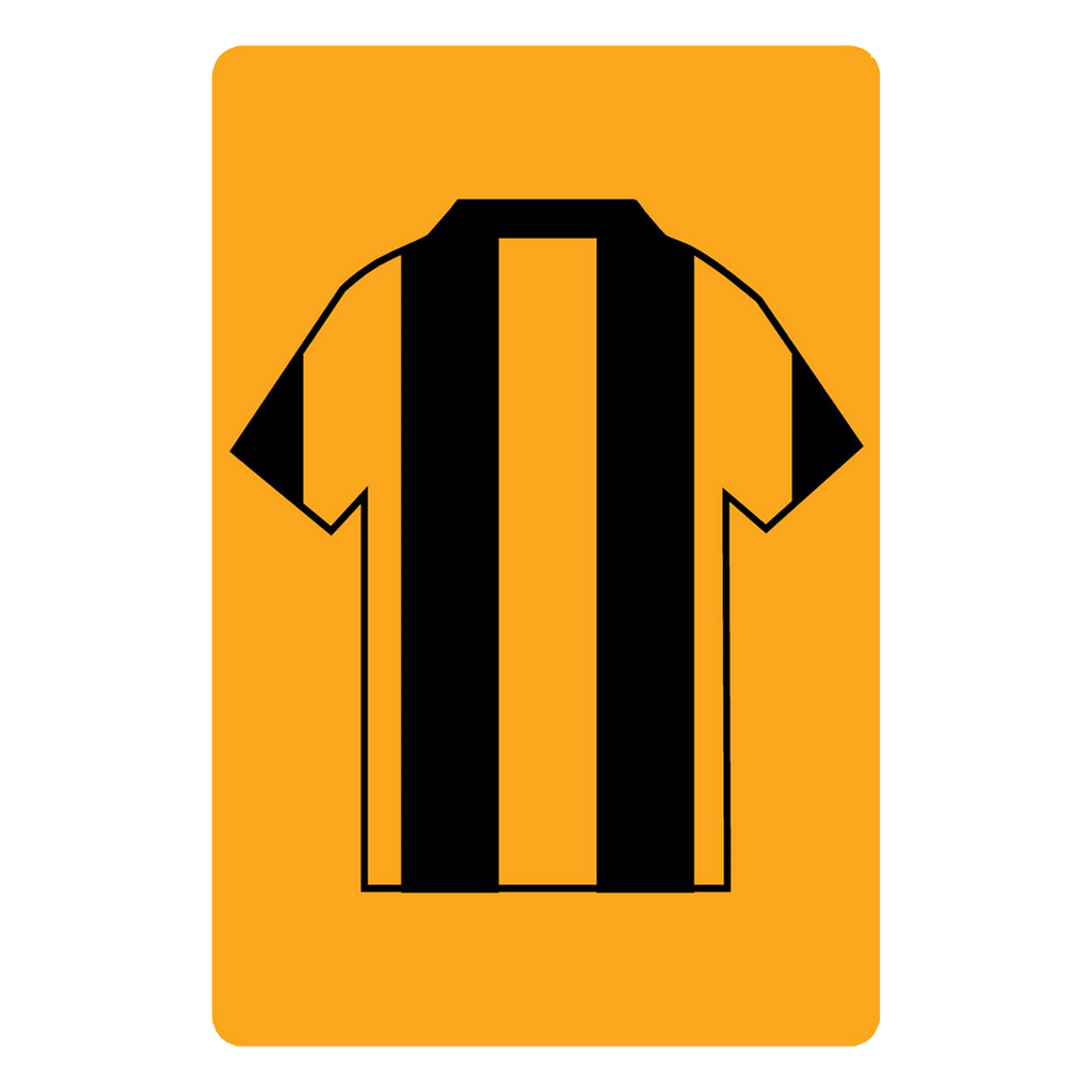 Personalised Football Shirt Sign | Black And Amber Stripes - The Sign Shed