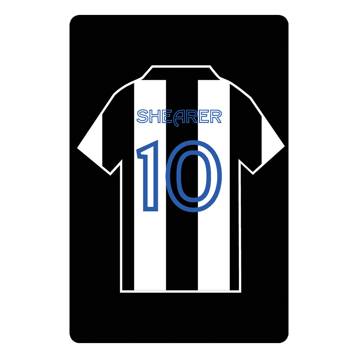 Personalised Football Shirt Sign Black and Whites Stripes