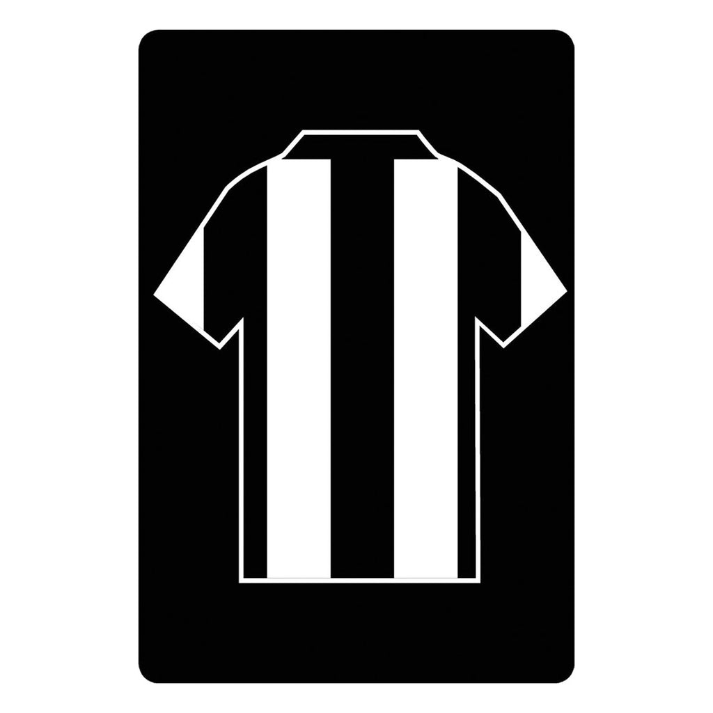 Personalised Football Shirt Sign | Black and Whites Stripes - The Sign Shed