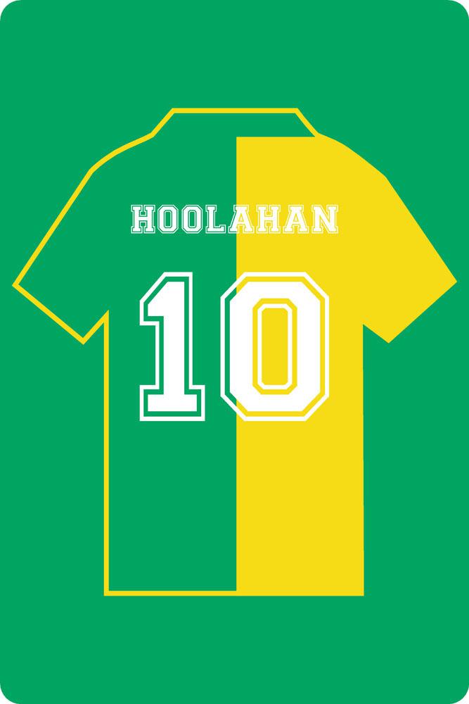 Personalised Football Shirt Sign | Green and Yellow Halves - The Sign Shed
