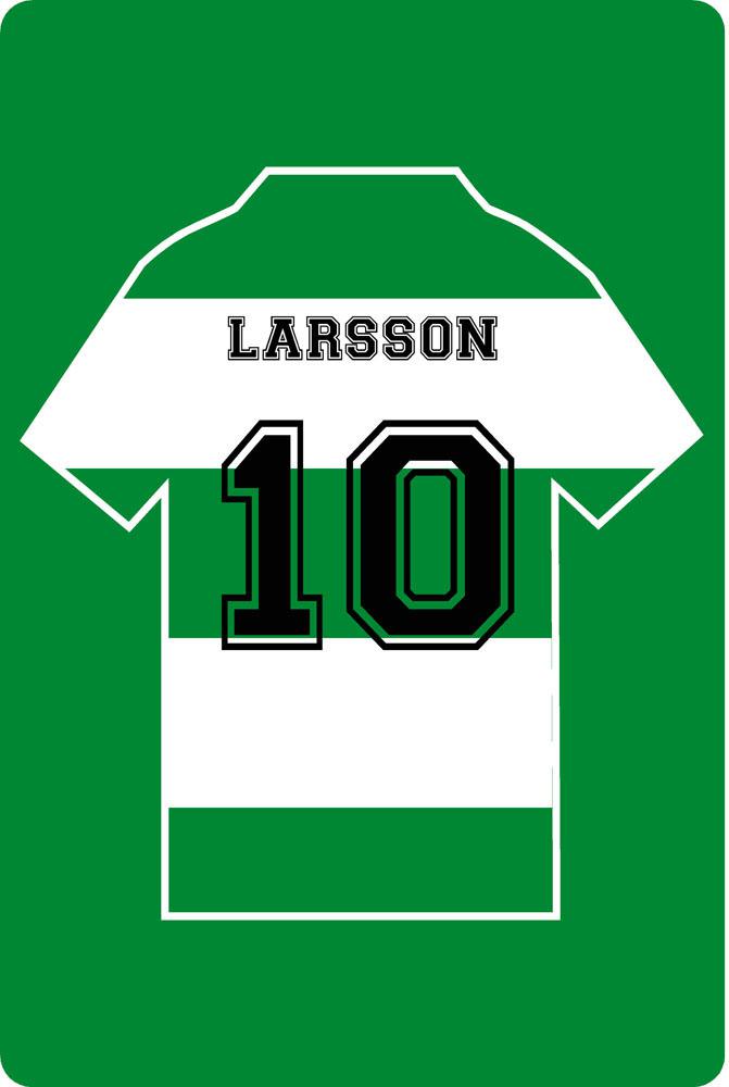 Personalised Football Shirt Sign | Green White Hoops - The Sign Shed
