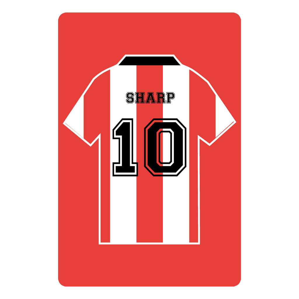 Personalised Football Shirt Sign | Red and White Stripe United - The Sign Shed