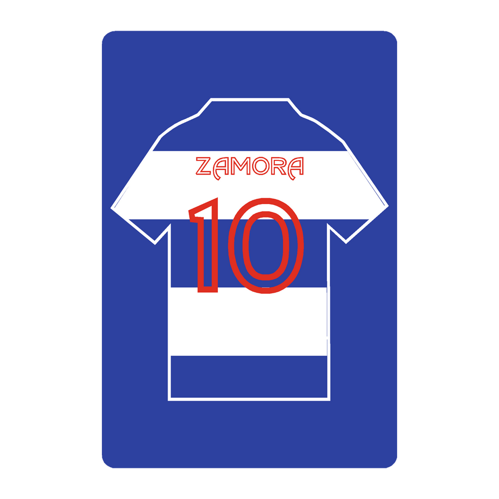 Personalised Football Shirt Sign | White and Blue Hoops London - The Sign Shed