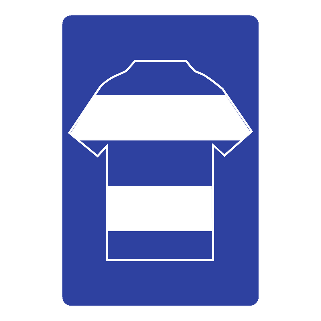 Personalised Football Shirt Sign | White and Blue Hoops London - The Sign Shed