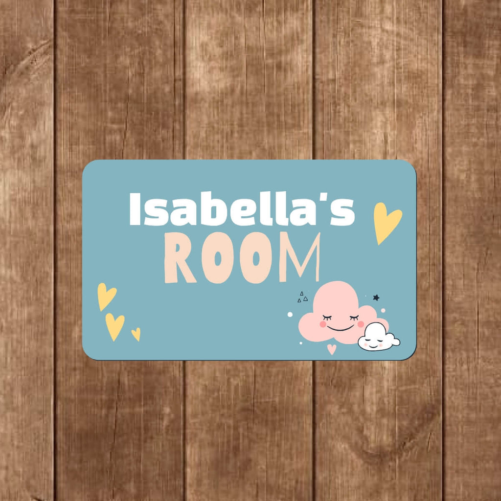 Personalised Kid's Door Sign | Clouds Design - The Sign Shed