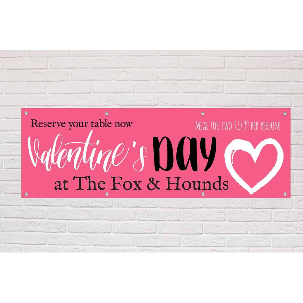 Personalised Reserve Table for Valentine's Day Banner - The Sign Shed