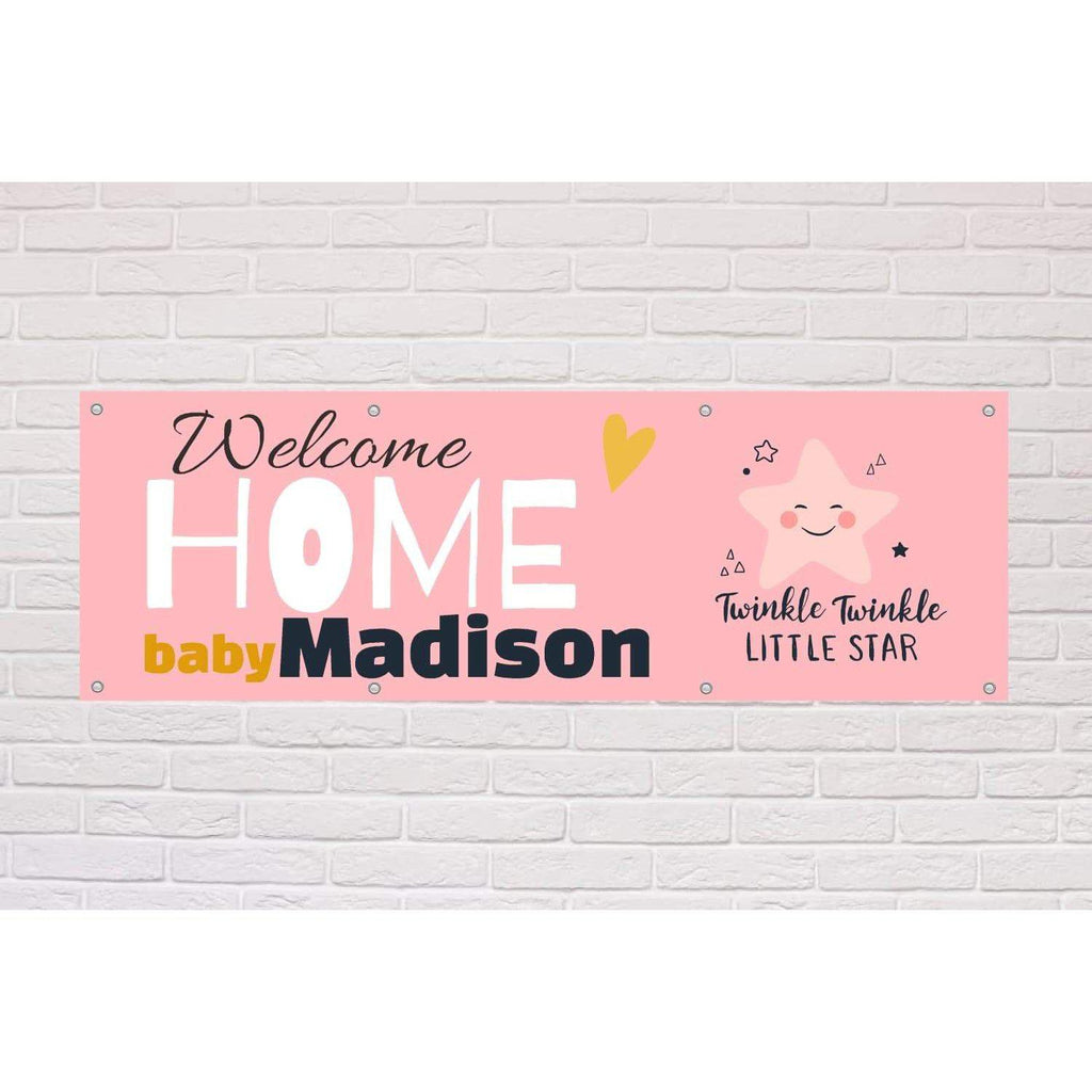 Personalised Welcome Home Baby Banner - Little Star - The Sign Shed