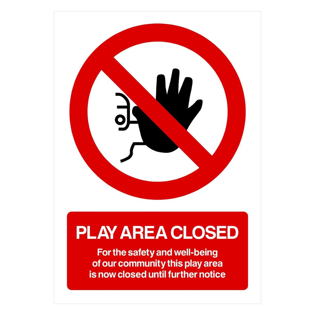 Play Area Closed Sign Portrait Version - The Sign Shed
