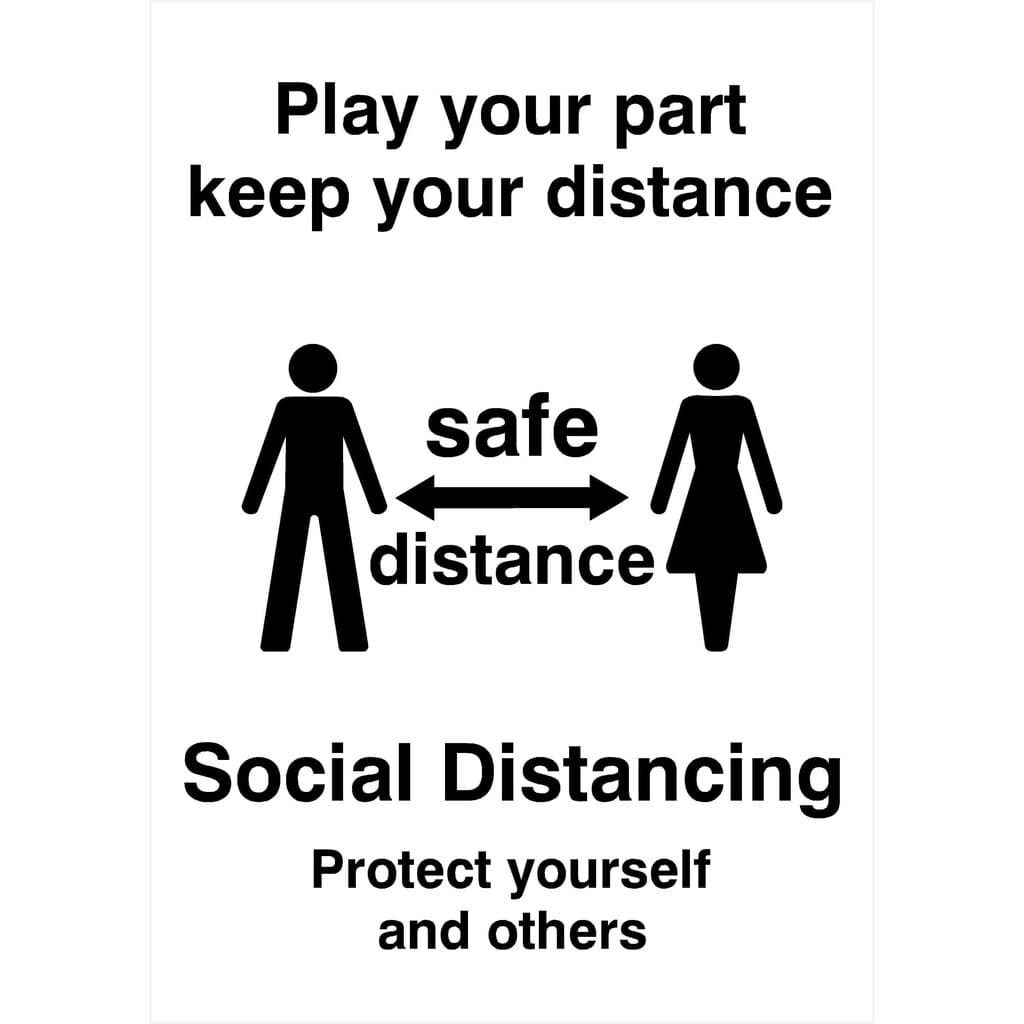 Play Your Part Keep Your Distance Social Distancing Sign - The Sign Shed