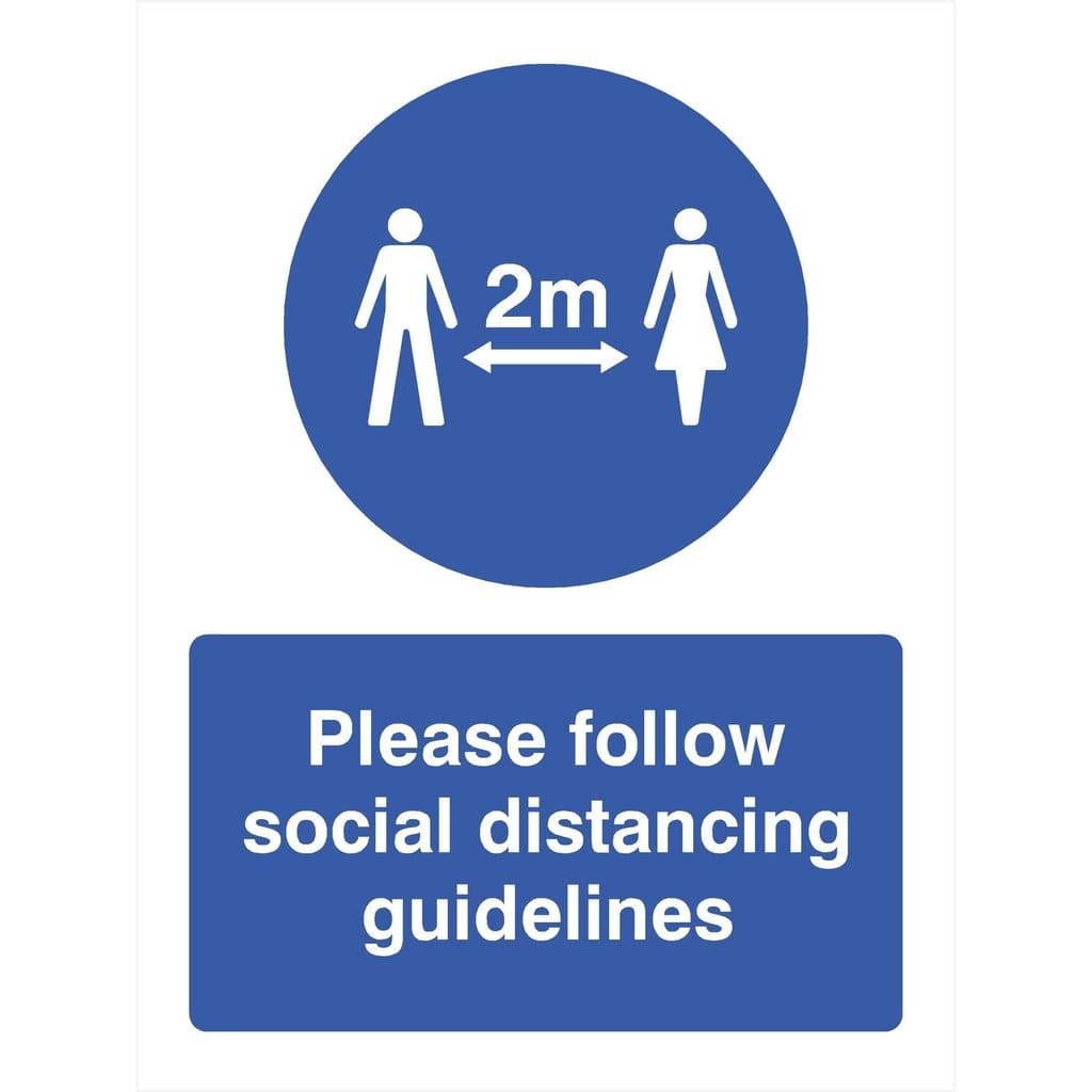 Please Follow Social Distancing Guidelines Sign - The Sign Shed