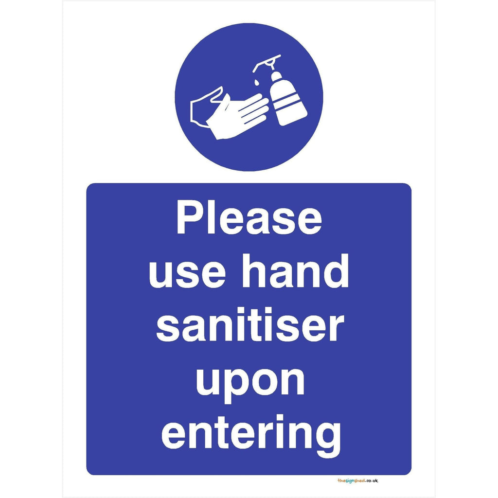 Please Use Hand Sanitiser Upon Entering Sign - The Sign Shed
