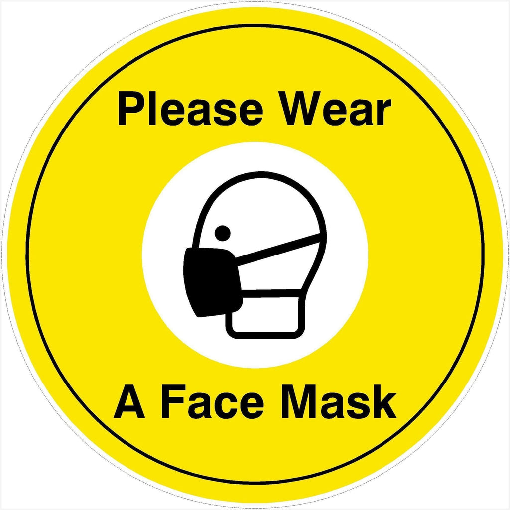 Please Wear A Face Mask Floor Sticker - The Sign Shed