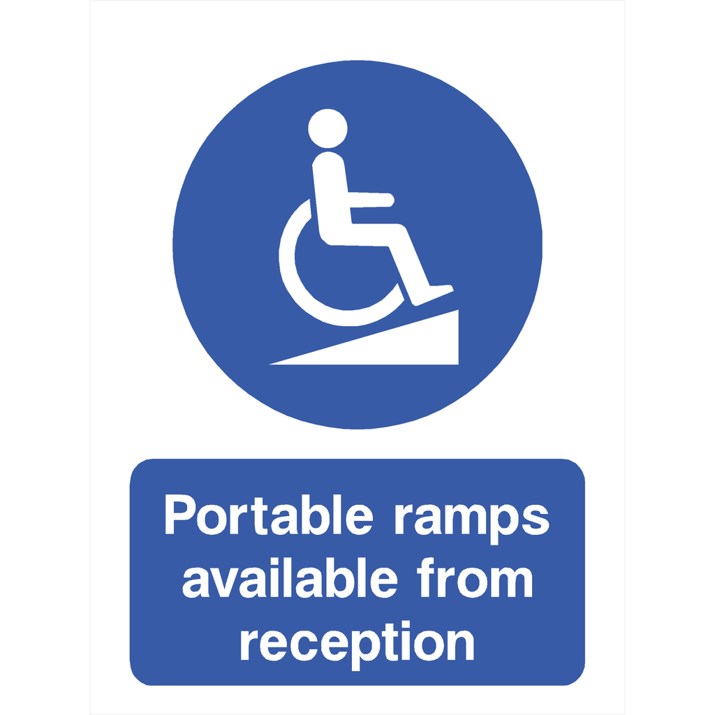 Portable Ramps Available From Reception Sign - The Sign Shed