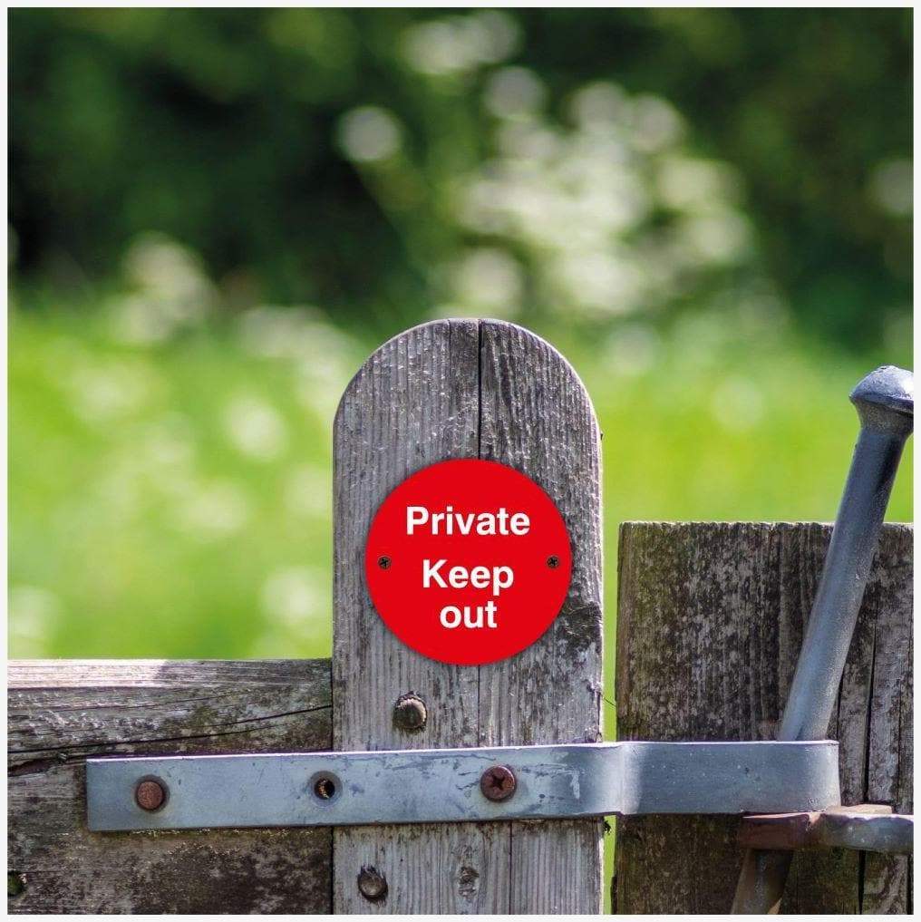 Private Keep Out Red Waymarker sign - The Sign Shed