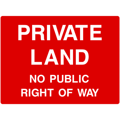 Private Land No Public Right Of Way Sign - The Sign Shed