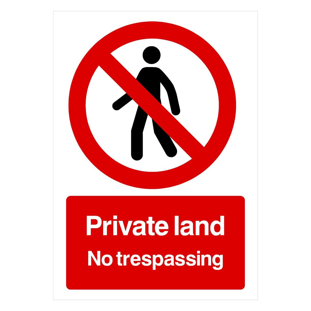Private Land No Trespassing Sign - The Sign Shed