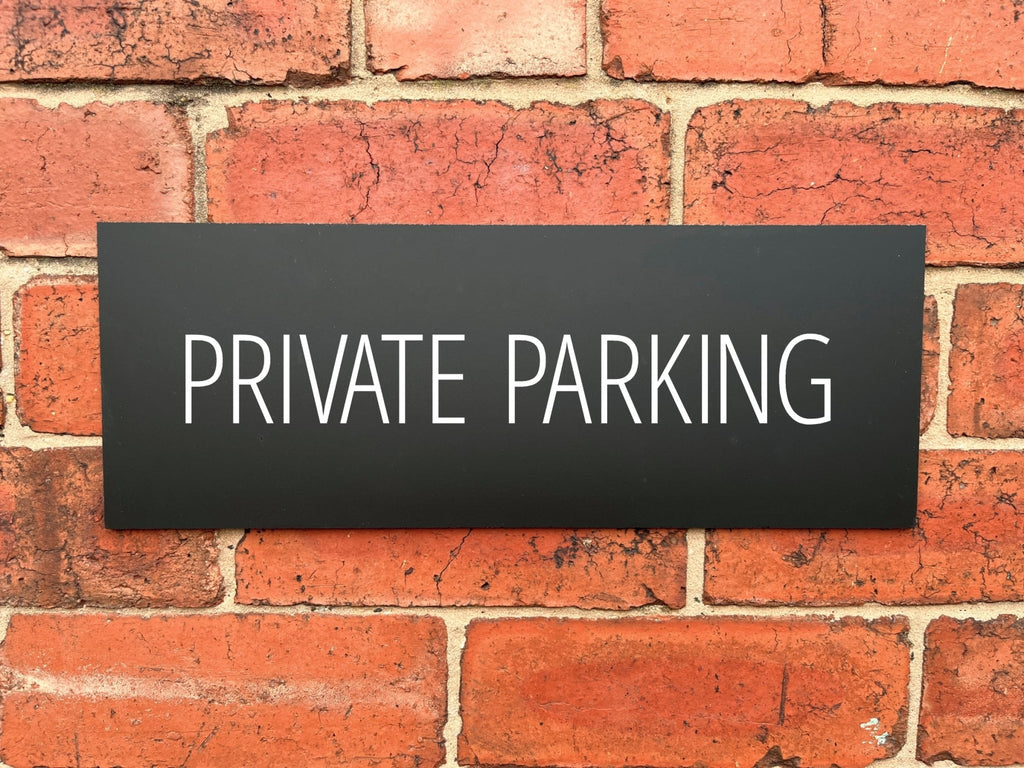 Private Parking Sign Midnight Black Landscape - The Sign Shed