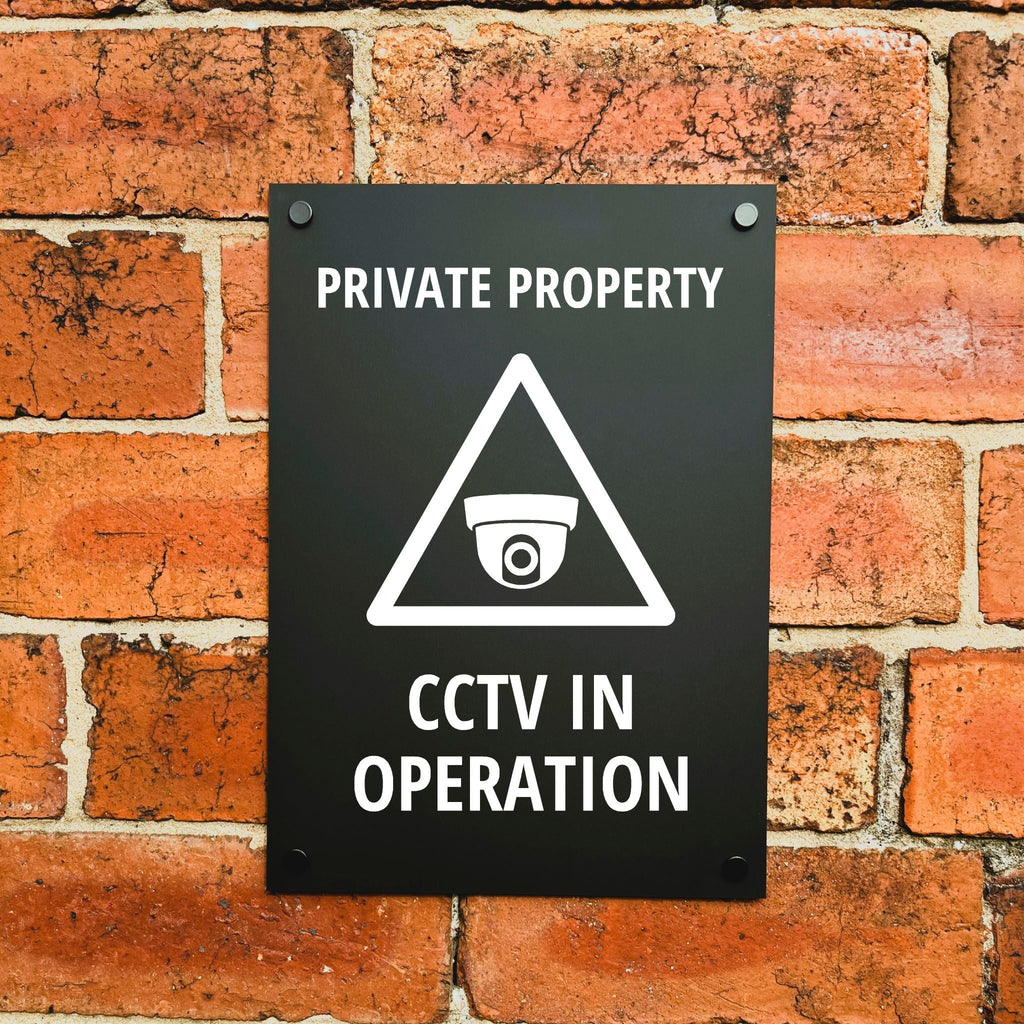 Private Property CCTV Sign Midnight Black - The Sign Shed