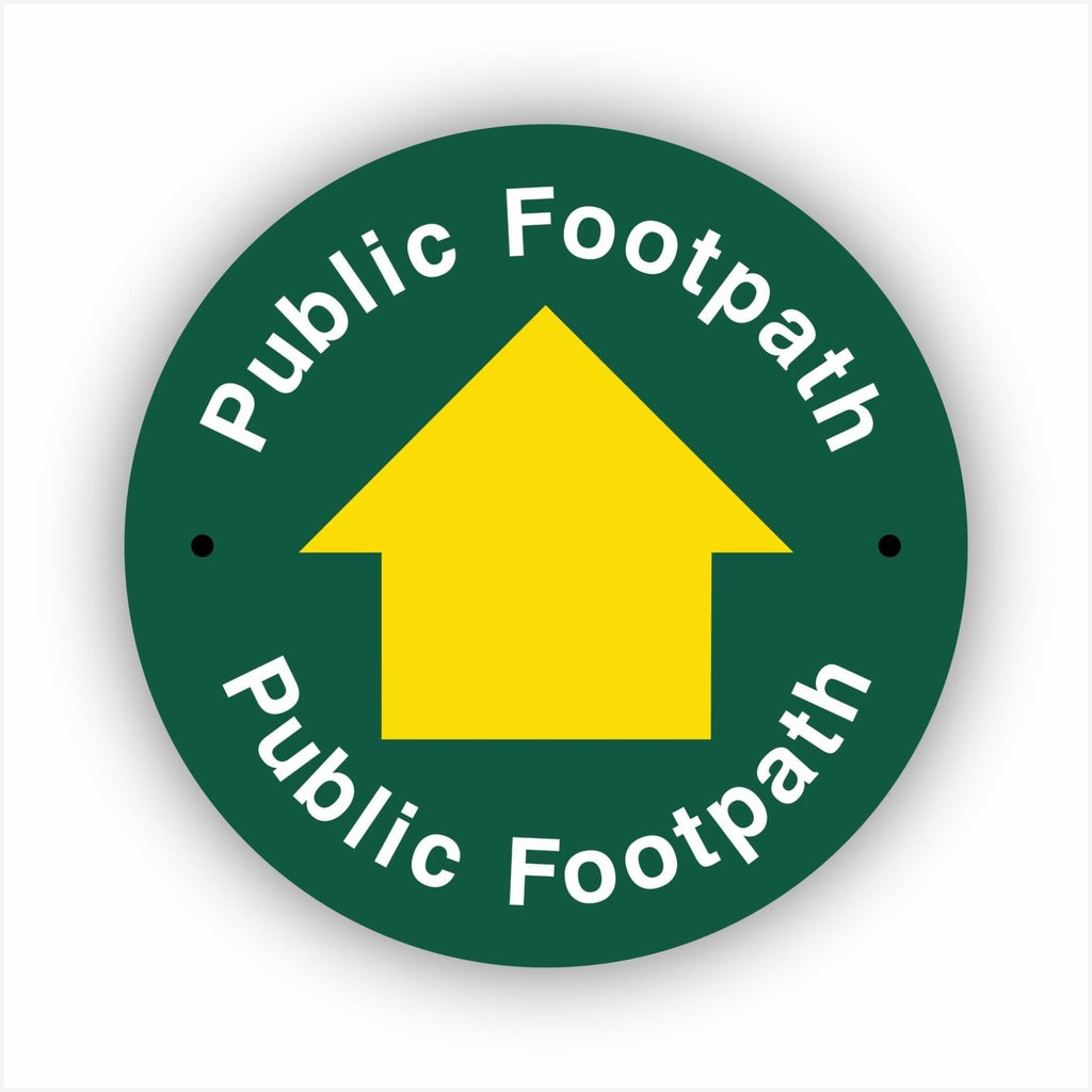 Public Footpath Yellow Arrow Waymarker sign - The Sign Shed