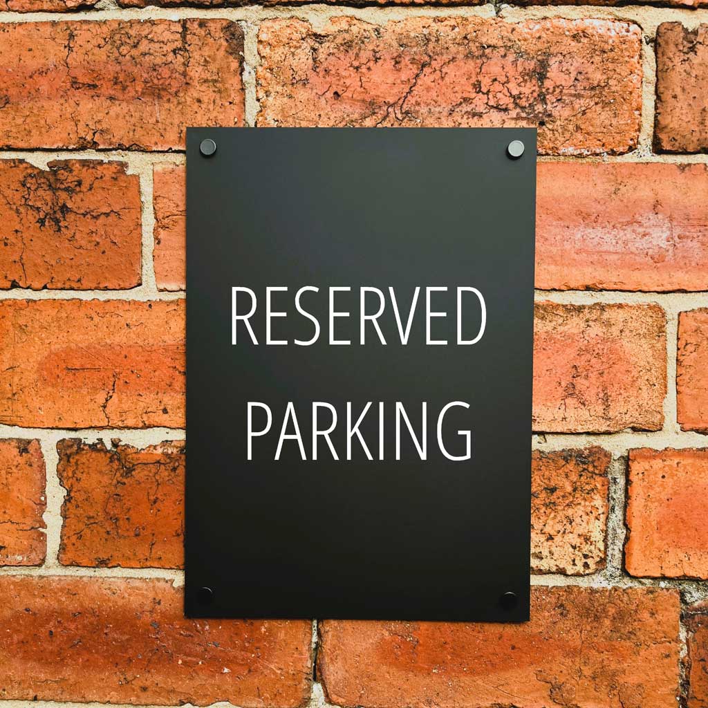 Reserved Parking Sign Midnight Black - The Sign Shed