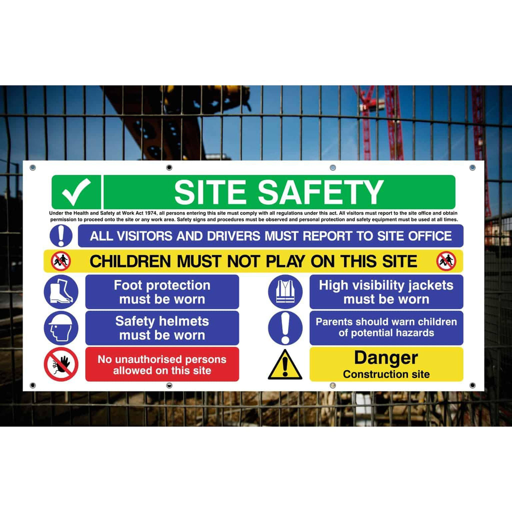 Site Safety Banner | Children Warning Message - The Sign Shed