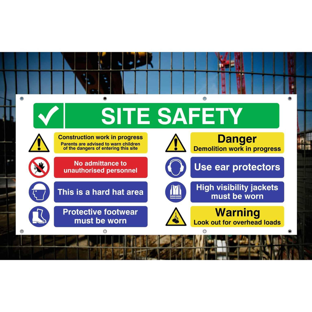 Site Safety Banner | Construction Work - The Sign Shed