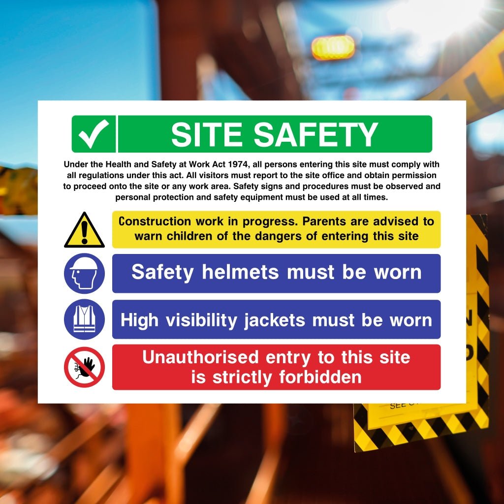 Site Safety Sign Safety Helmets - The Sign Shed