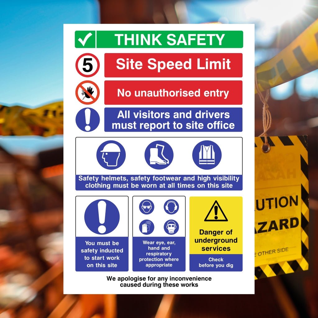 Site Safety Sign Underground Services 5 MPH Speed - The Sign Shed