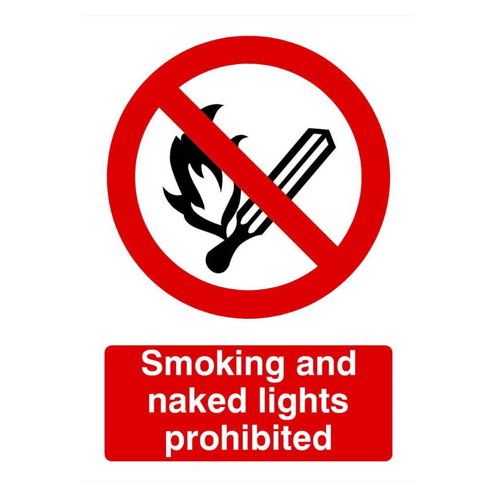 Smoking Naked Lights Prohibited Sign - The Sign Shed