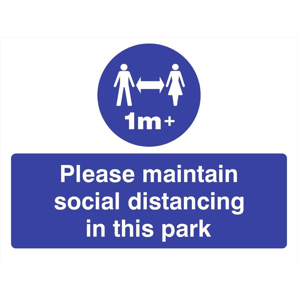 Social Distancing In Park 1M+ Sign - The Sign Shed