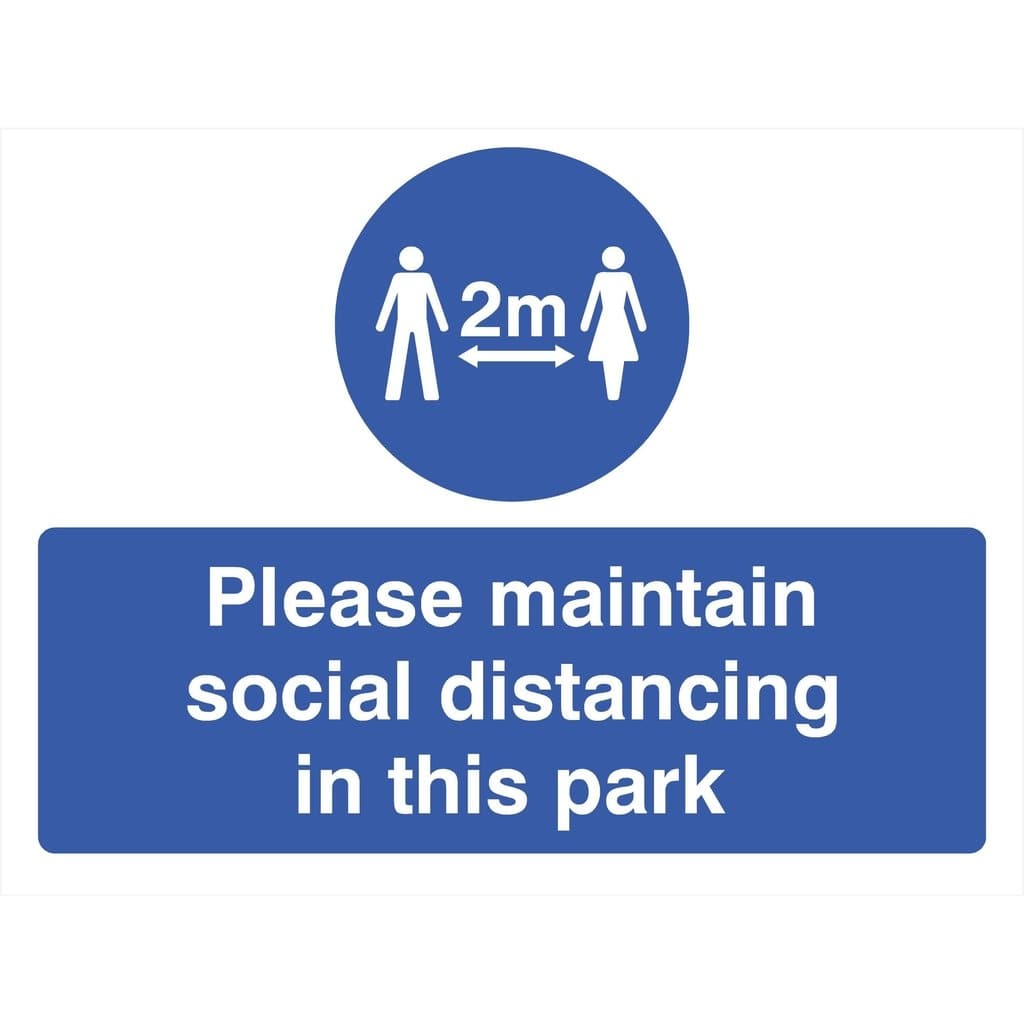 Social Distancing In Park 2 Metre Sign - The Sign Shed