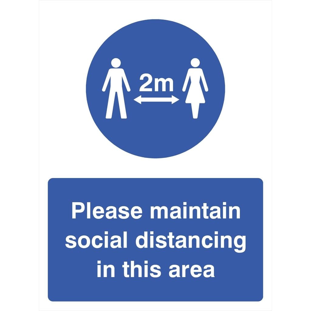 Social Distancing In This Area 2 Metre Sign - The Sign Shed