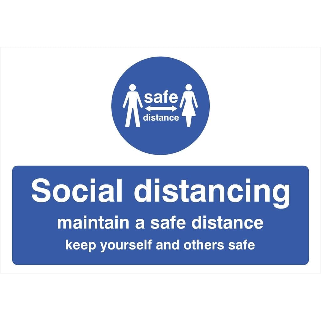 Social Distancing Maintain A Safe Distance Sign Landscape Version - The Sign Shed