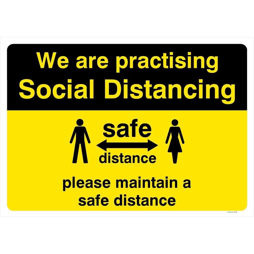 Social Distancing Maintain Safe Distance Sign - The Sign Shed