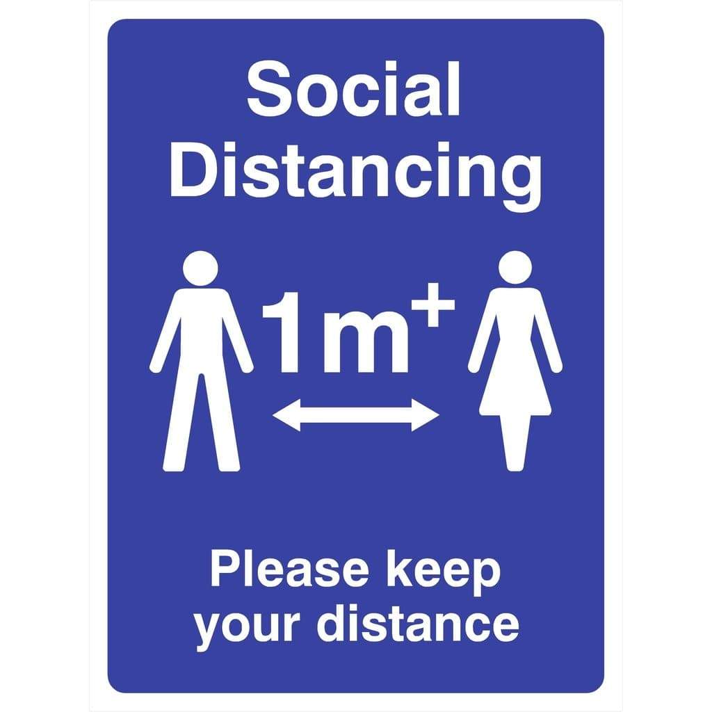 Social Distancing Please Keep Your Distance 1 Metre Sign - The Sign Shed