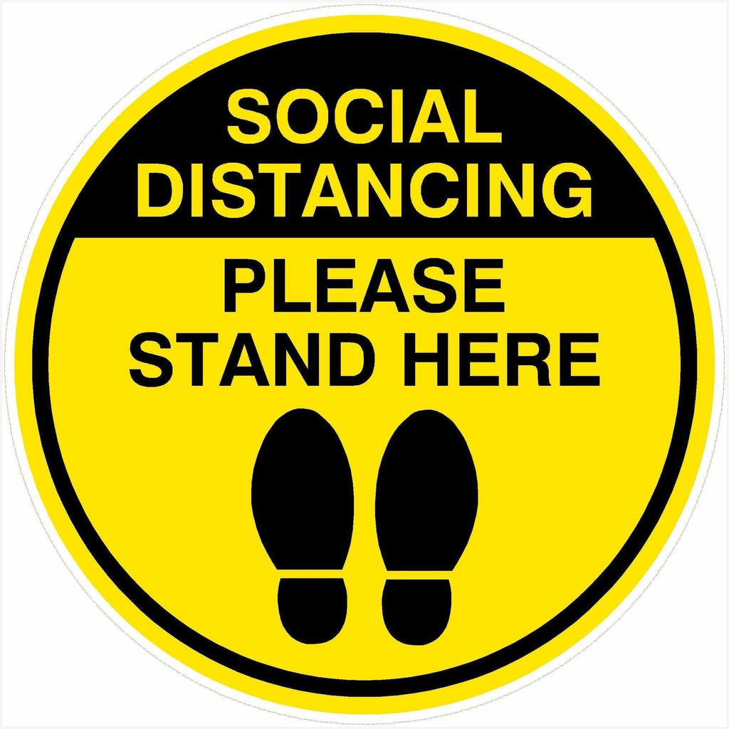 Social Distancing Please Stand Here Floor Sticker - The Sign Shed