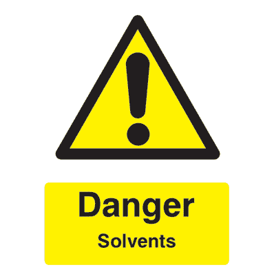 Solvents Warning Sign - The Sign Shed