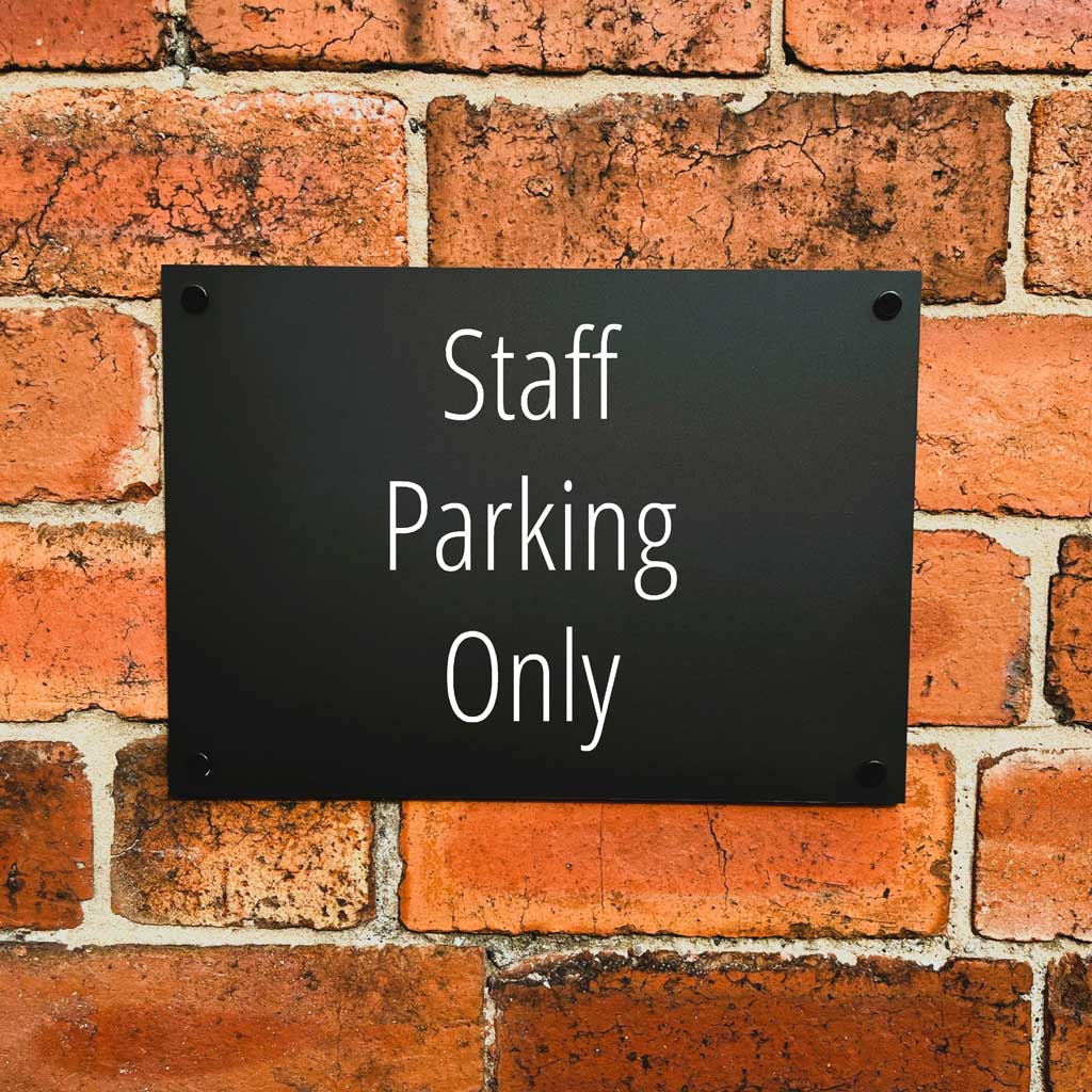 Staff Parking Only Sign Midnight Black Landscape - The Sign Shed
